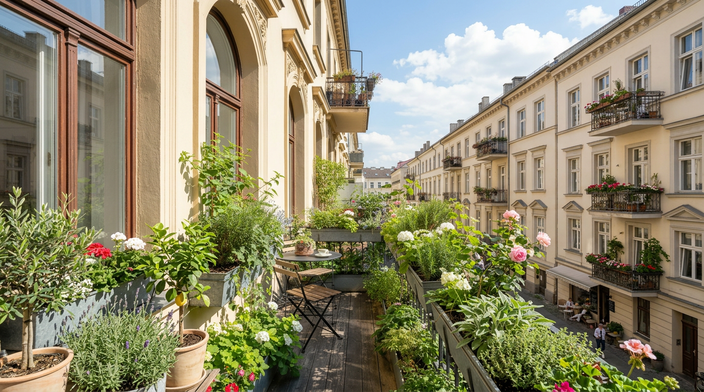 Gestalteter Balkon in Berlin – balkonius